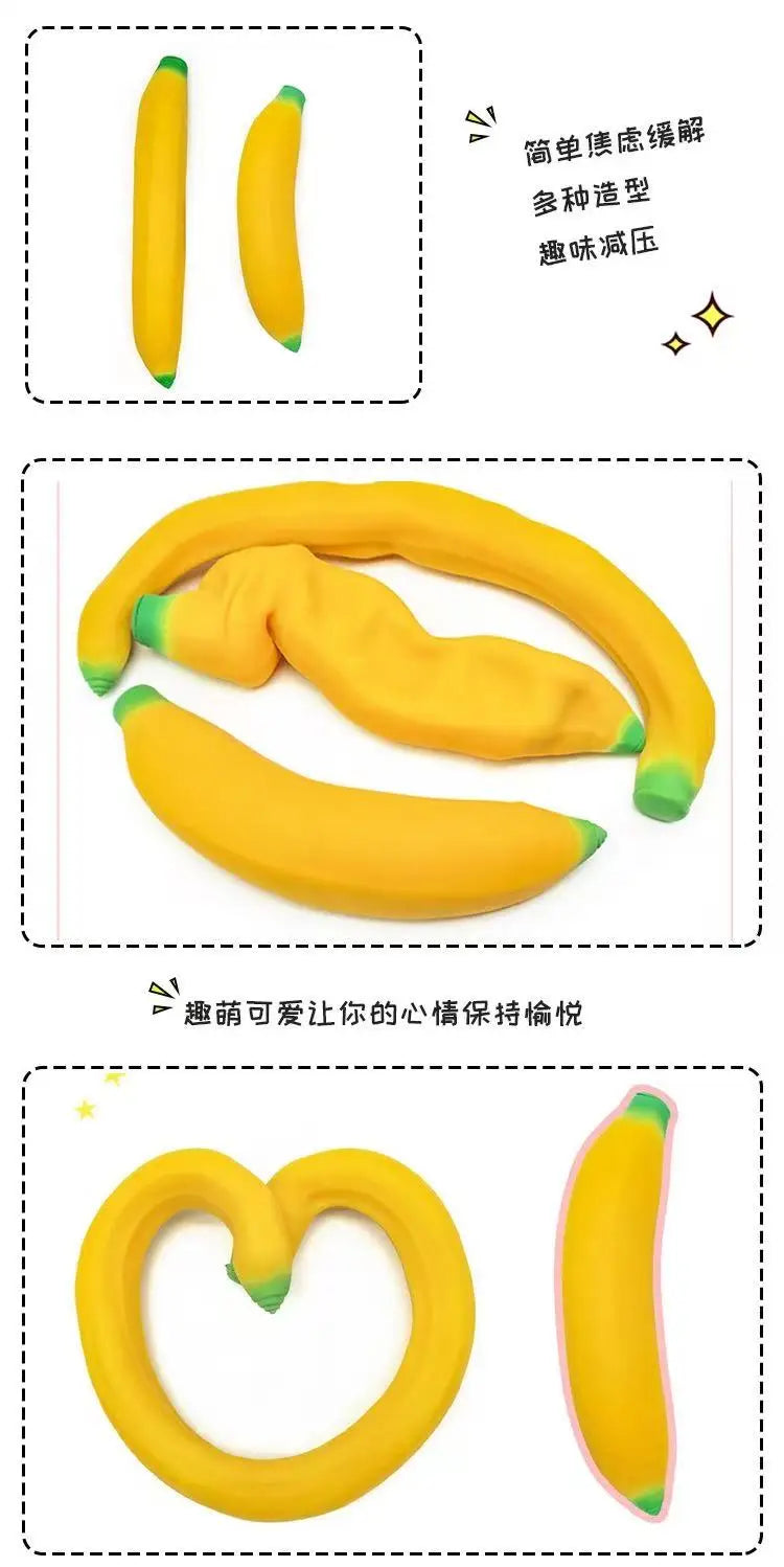Simulated Banana Squishy Toy Slow Rising Stress Ball Novelty Sensory Fidget Anxiety Relief Squeeze
