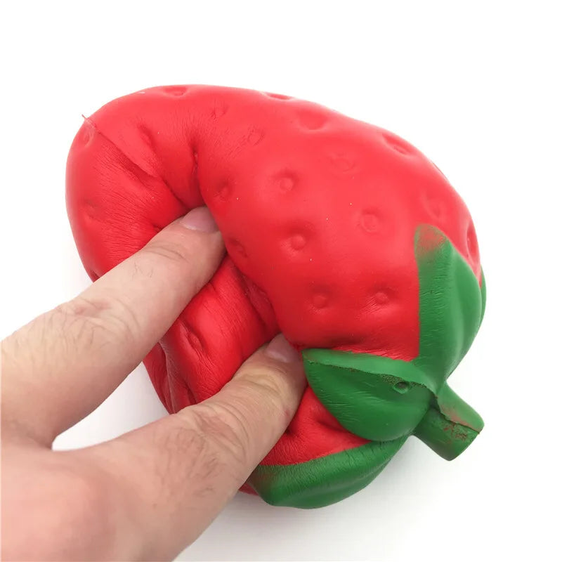 Slow Rebound Strawberry Squishy Toy – Realistic Fruit Stress Relief Squeeze Ornament, 12cm