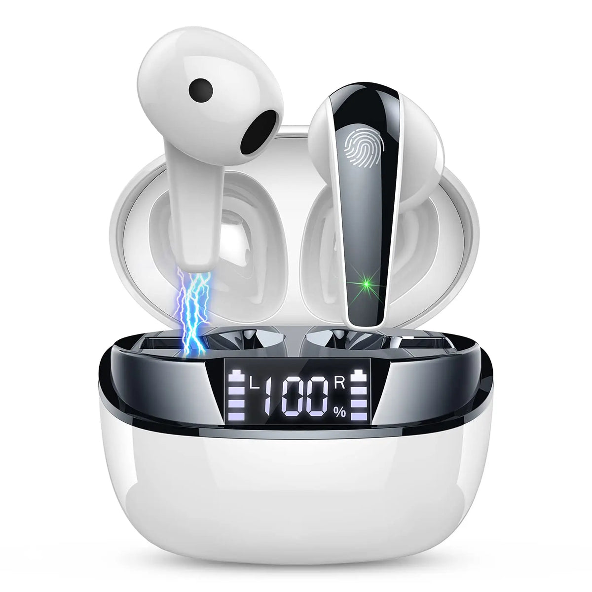 Wireless Earbuds Bluetooth 5.3 In-Ear Headphones Dual ENC Mic 35H Playtime Sport Waterproof