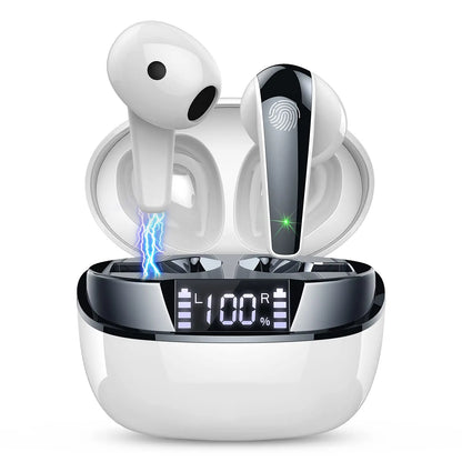 Wireless Earbuds Bluetooth 5.3 In-Ear Headphones Dual ENC Mic 35H Playtime Sport Waterproof