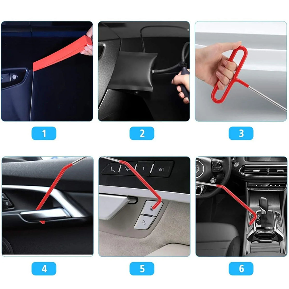 Car Door Lockout Tool Kit Air Wedge Pump 17/25-Piece Auto Emergency Tools