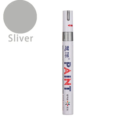 Car Paint Scratches Repair Brush Pen Waterproof Water Paint Marker Pen Car Tire Tread Care Automotive Black White Red Silver