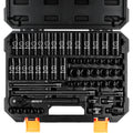 BOEN 3/8" Drive Impact Socket Set, 57-Piece Standard SAE (5/16 to 3/4 inch) and Metric (8-22mm), Include Ratchet Handle,