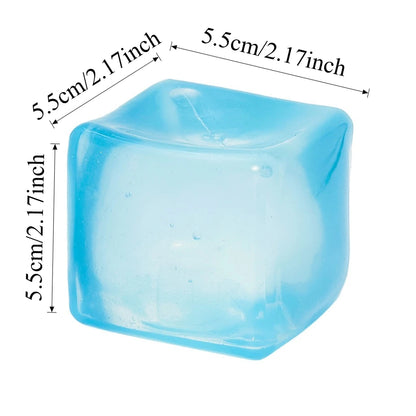 Ice Cube Squishy Fidget Toy Soft Sensory Squeeze 1pc Orange Pink Purple Blue