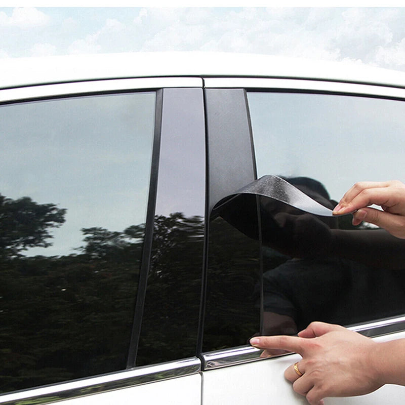 1Set Black Car Door Window Pillar Posts Molding Cover Trim Kit for BMW 5 Series F10 F11 F07 2010-2015 2016