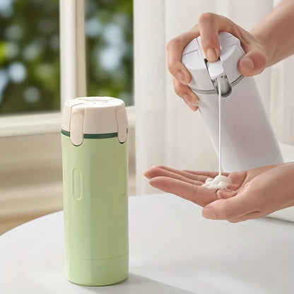 4-in-1 Travel Dispenser Bottle, Leak-Proof Refillable Silicone Squeeze Container with Lock, Compact and Lightweight Toiletry Organizer, Easy to Carry, Ideal for Business Trips, Vacations, and Frequent Travelers