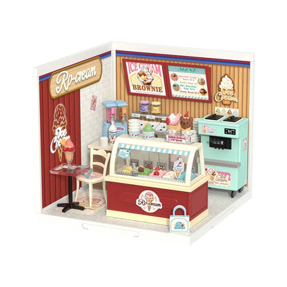 Robotime Rolife Super Creator Tasty Cake Shop DIY Miniature Dollhouse Building Blocks Gift for Kids
