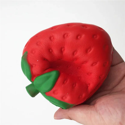 Slow Rebound Strawberry Squishy Toy – Realistic Fruit Stress Relief Squeeze Ornament, 12cm