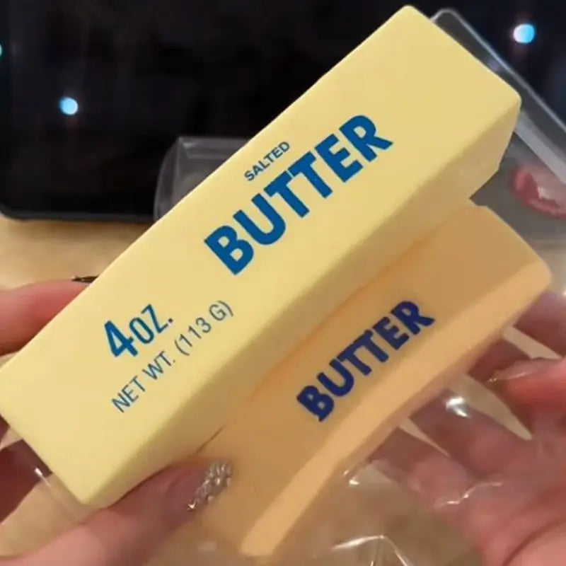 1/2PC anti pressure butter stick decompression plush toy slowly rising soft clay squeezing elastic cheese stick prank toy