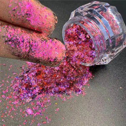 1jar Plating Aurora Chrome Nail Powder High-Gloss Moonlight Mirror Fine Glitter Pigment Aurora Pearl  Rubbing Dust Chrome Nails