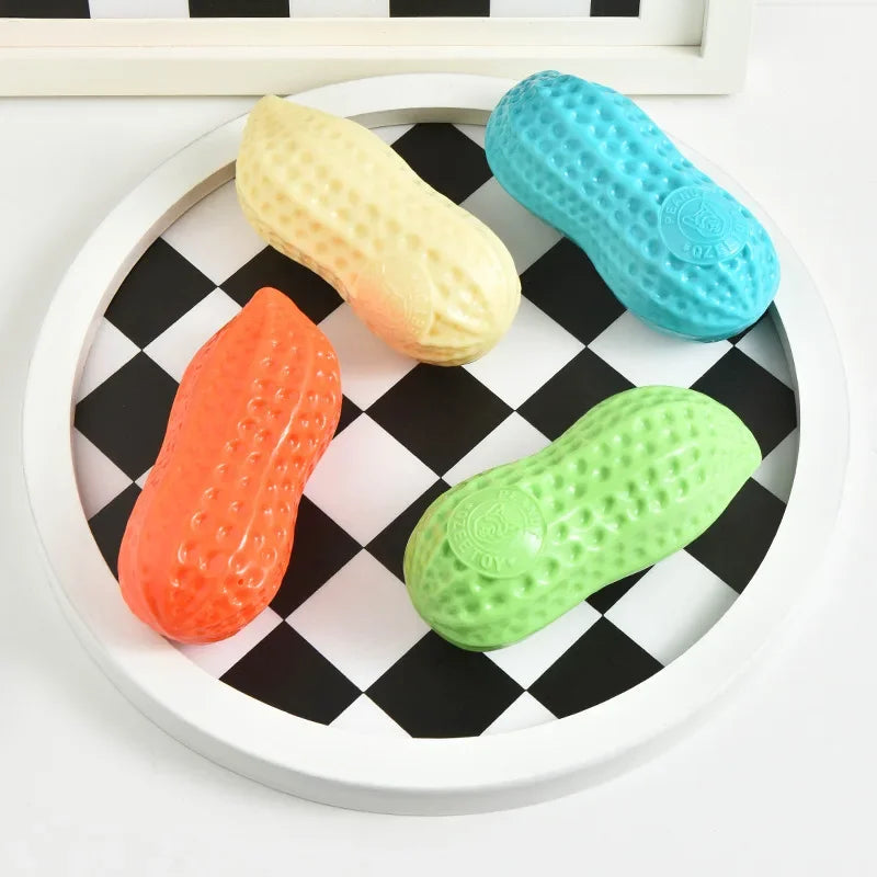 Dog Chewing Toy Simulation Peanut Squeaking Plaything Grinding Teeth Cleaning Anti Bite Rubber Cat Pet Toy Interactive Chew