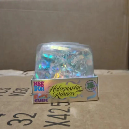 Holographic Ribbon Squishy Fidget Toy, Squeeze, Knead & Stretch, 1 Piece