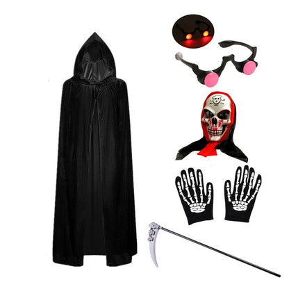 Kids’ Grim Reaper Halloween Costume – Red-Eye Design