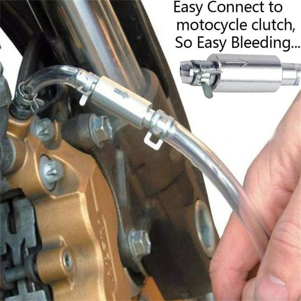 2Pcs Car Clutch Brake Bleeder Hose Hydraulic Clutch One Way Valve Tube Bleeding Tool Replacement Adapter Kit Auto Accessories