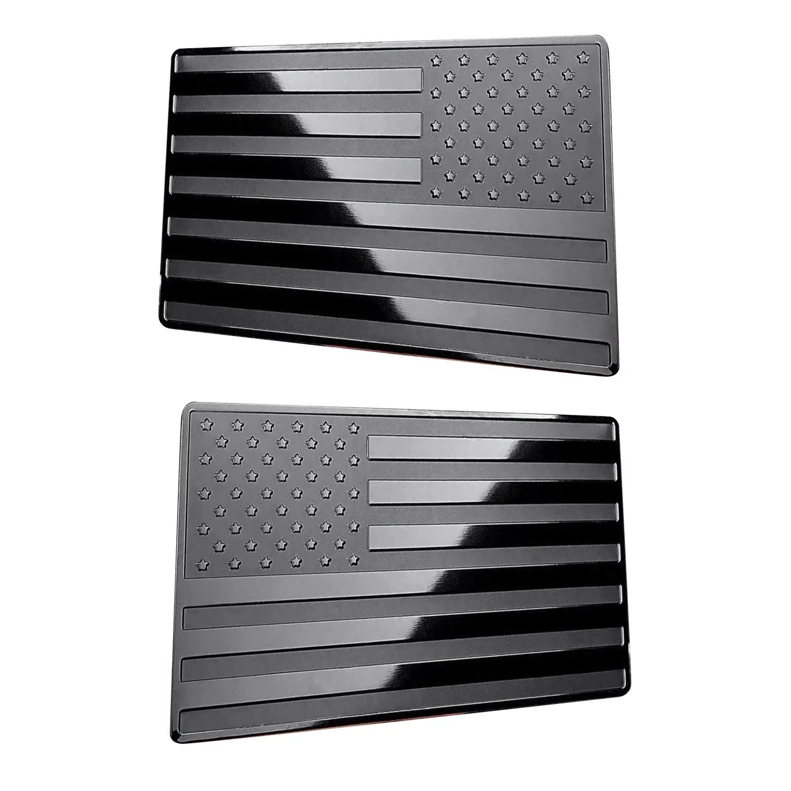 Durable Aluminum American Flag Decal 2Pcs Never Fade Scratch Proof Car Sticker 3D USA Flag Emblem For Truck Motorcycle 12x7.5cm