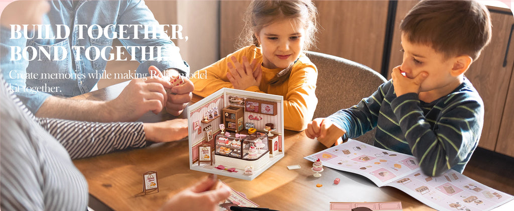 Robotime Rolife Super Creator Tasty Cake Shop DIY Miniature Dollhouse Building Blocks Gift for Kids