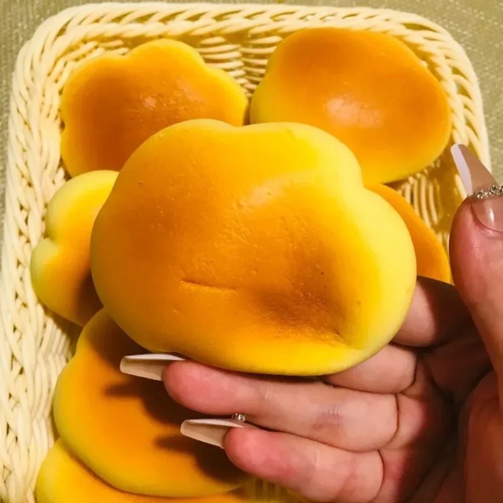 Squishy Caramel Color Cloud Bread Squeeze Toy Stress Relief Slow Rising Sensory Fidget Toys for Kids and Adults Relaxing Gifts