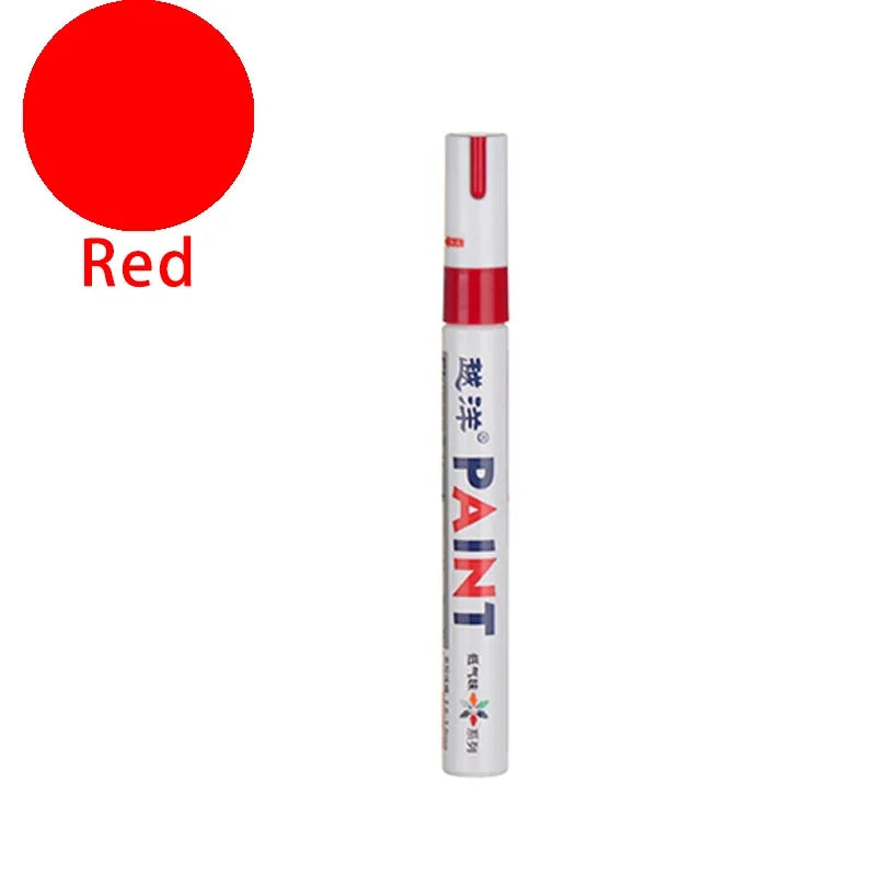 Car Paint Scratches Repair Brush Pen Waterproof Water Paint Marker Pen Car Tire Tread Care Automotive Black White Red Silver