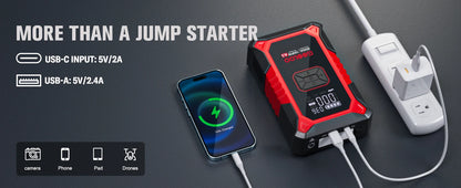 GOOLOO A3 Jump Starter with Air Compressor, 3000A Portable Car Battery Booster (9.0 Gas/6.5L Diesel) with 150PSI Auto-Shutoff Ti