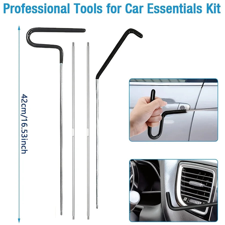 Car Door Tool Kit Inflatable Air Pump Auto Window Door Open Fixing Gripper Tools with Long Reach Kits & Carrying Bag