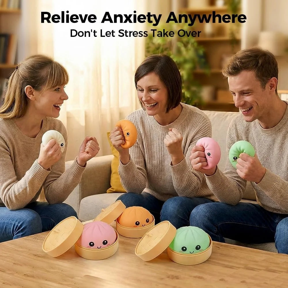 Dumpling Squishies Toy, Dumpling Squishy Mystery Box, Giant Squishies Stress Relief Toy, Super Soft Slow Rising Fidget Sensory Toys for Easter Basket Stuffers, Parties, Classroom Prizes Adults Kids.