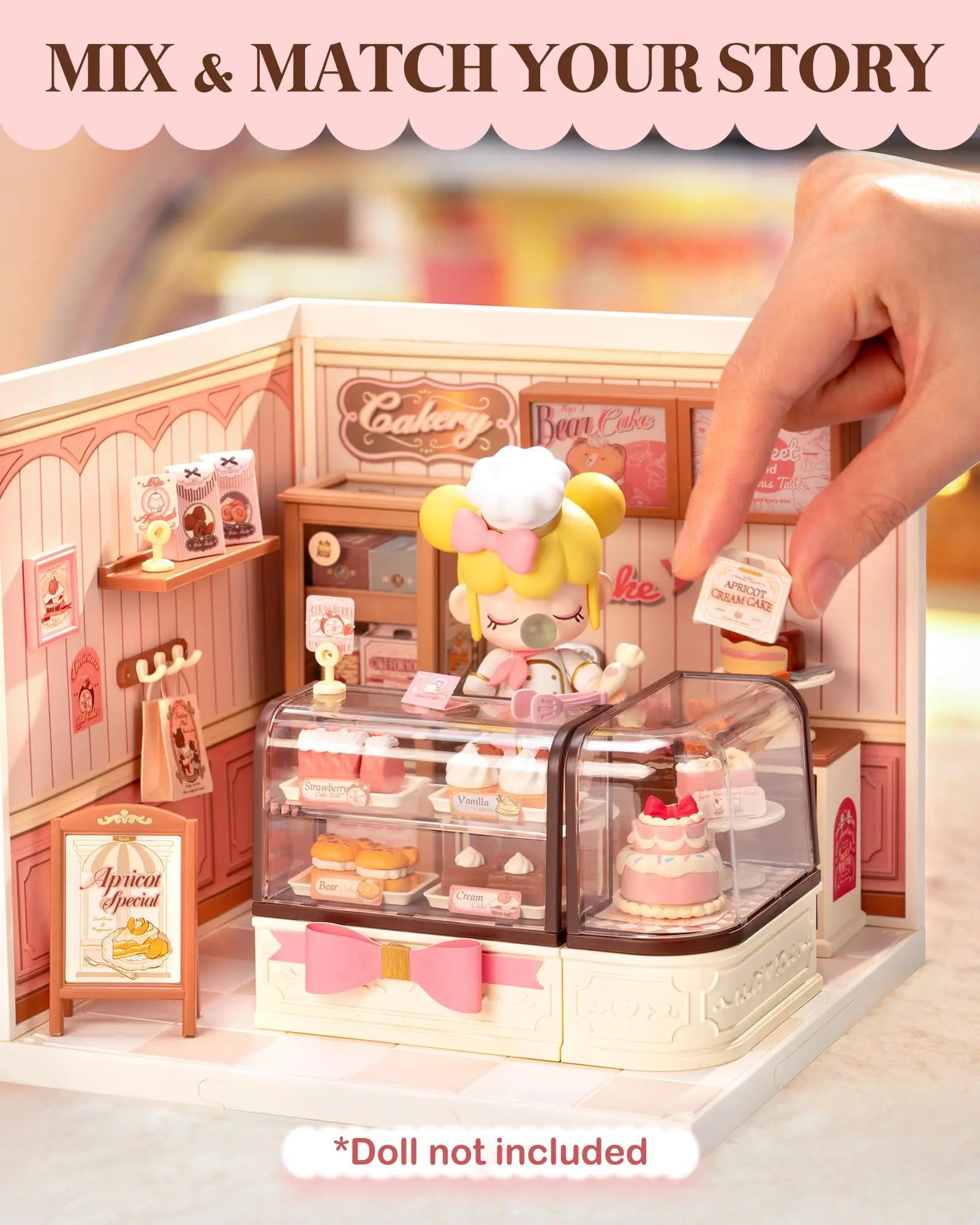 Robotime Rolife Super Creator Tasty Cake Shop DIY Miniature Dollhouse Building Blocks Gift for Kids