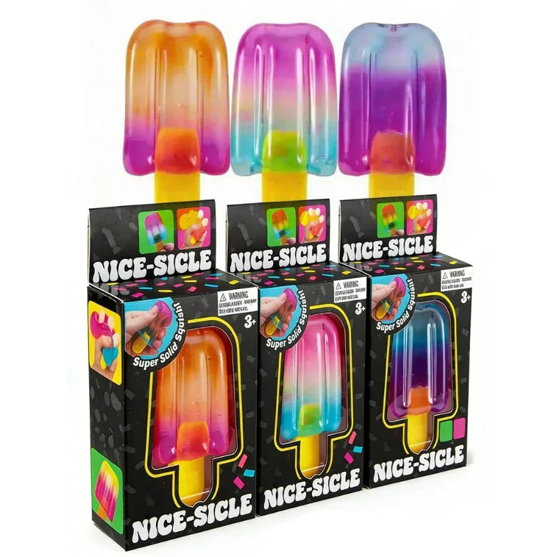 Needoh Nice Cube Sensory  Nice-Sicle Stress Relief Squishy Cube Anti-Anxiety Squeeze Object For Focus ADHD Population