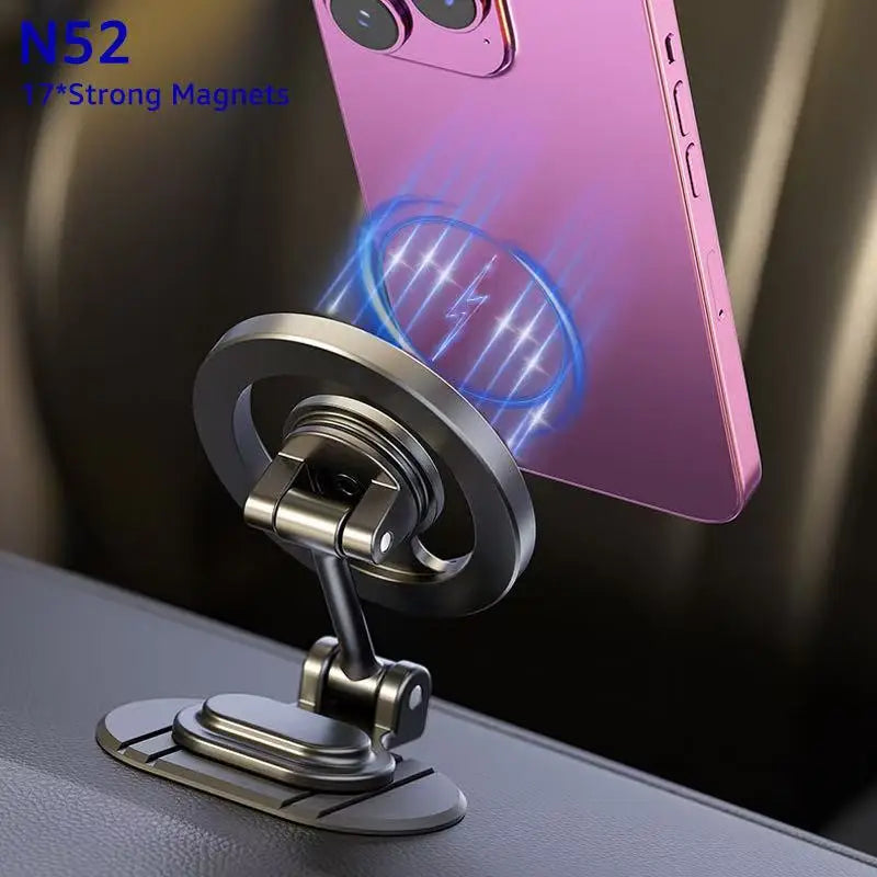 Metal Magnetic Car Phone Holder for MagSafe 360° Foldable Dashboard Mount
