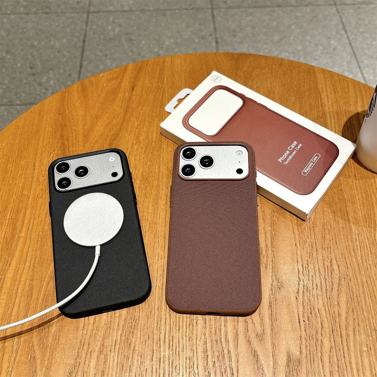 Magnetic Woven Phone Case for iPhone 18 17 16 15 Pro Max MagSafe Cover