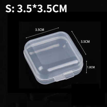60/6PCS Mini Storage Box Transparent Plastic Jewelry Storage Box Container Portable Earring Ring Earplugs Packaging Storage 2042