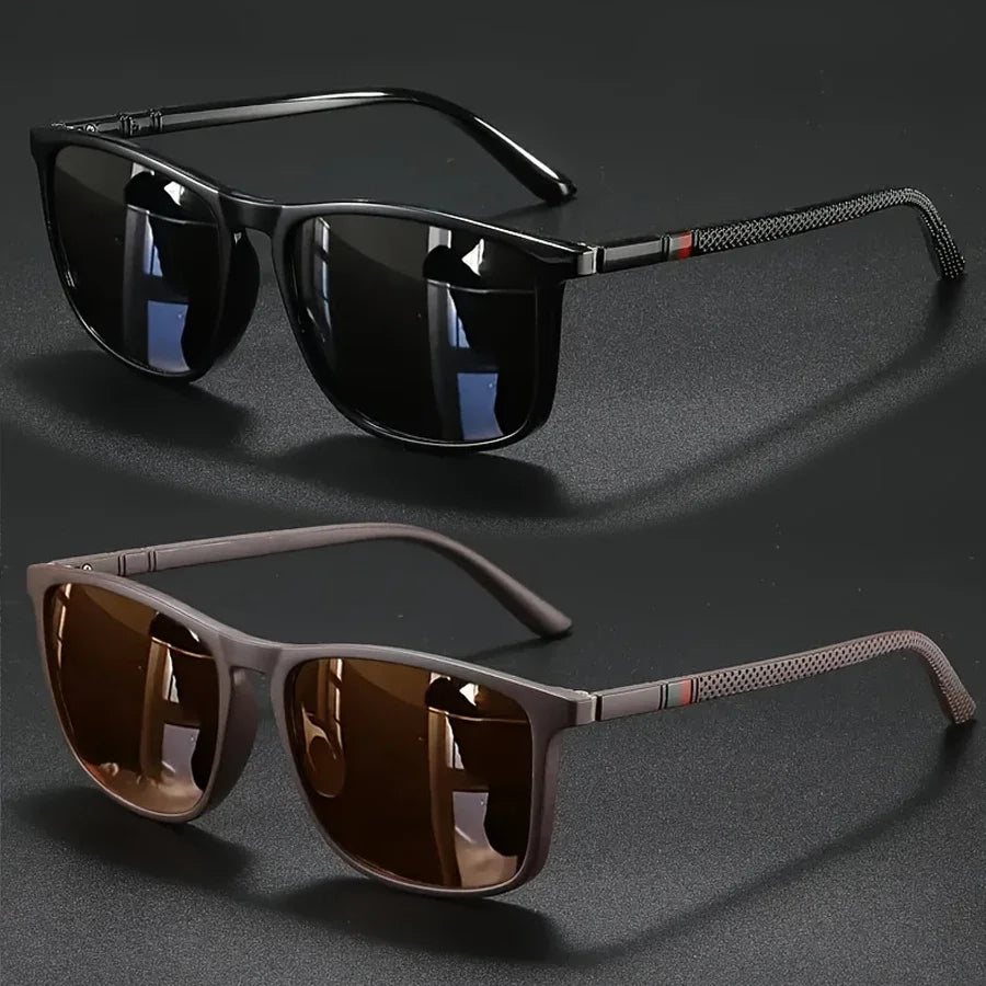 Luxury Square Vintage Sunglasses for Men & Women – 2 Pack (UV400 Protection)