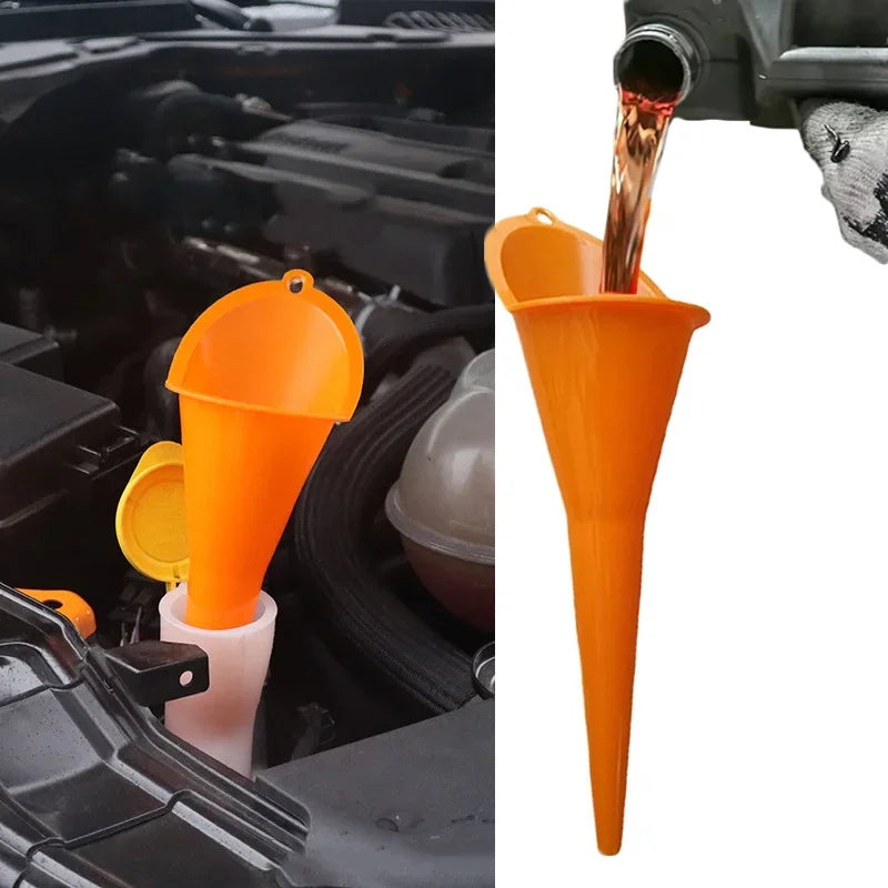 Car Long Stem Funnel Gasoline Oil Fuel Filling Tool Anti-splash Plastic Funnel Motorcycle Refueling Tools Auto Accessories