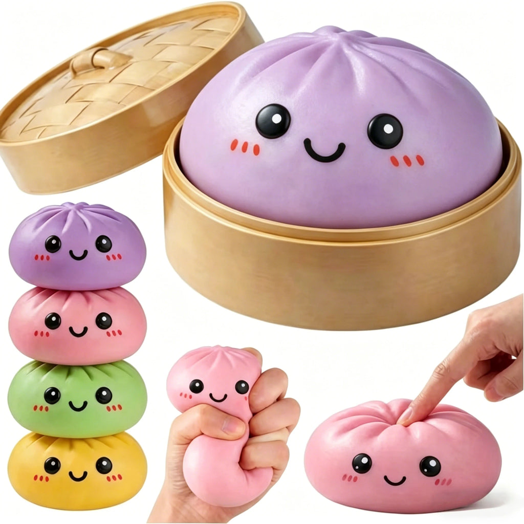 Dumpling Squishies Toy, Dumpling Squishy Mystery Box, Giant Squishies Stress Relief Toy, Super Soft Slow Rising Fidget Sensory Toys for Easter Basket Stuffers, Parties, Classroom Prizes Adults Kids.