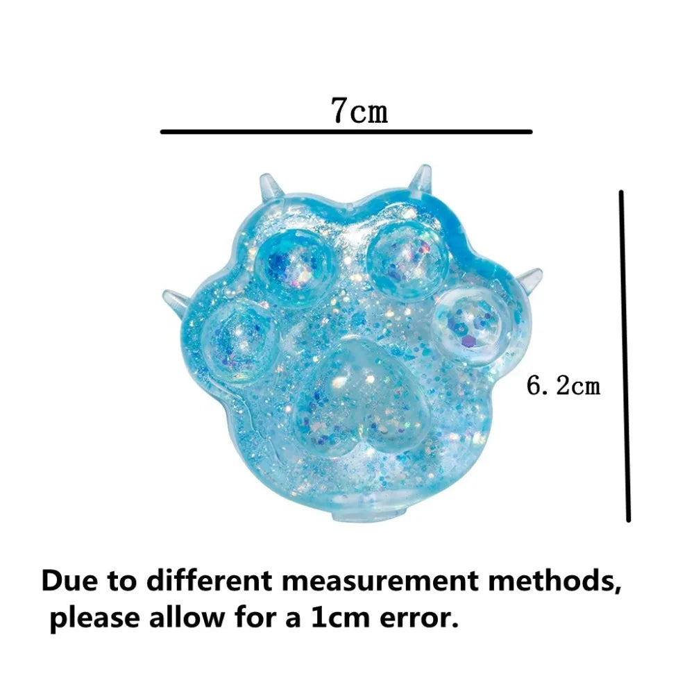 Squishy Sequin Maltose Cat Paw Slow Rebound Squeeze Toys Stress Relief Fidget Toys for Adults Decompression Sensory Toys