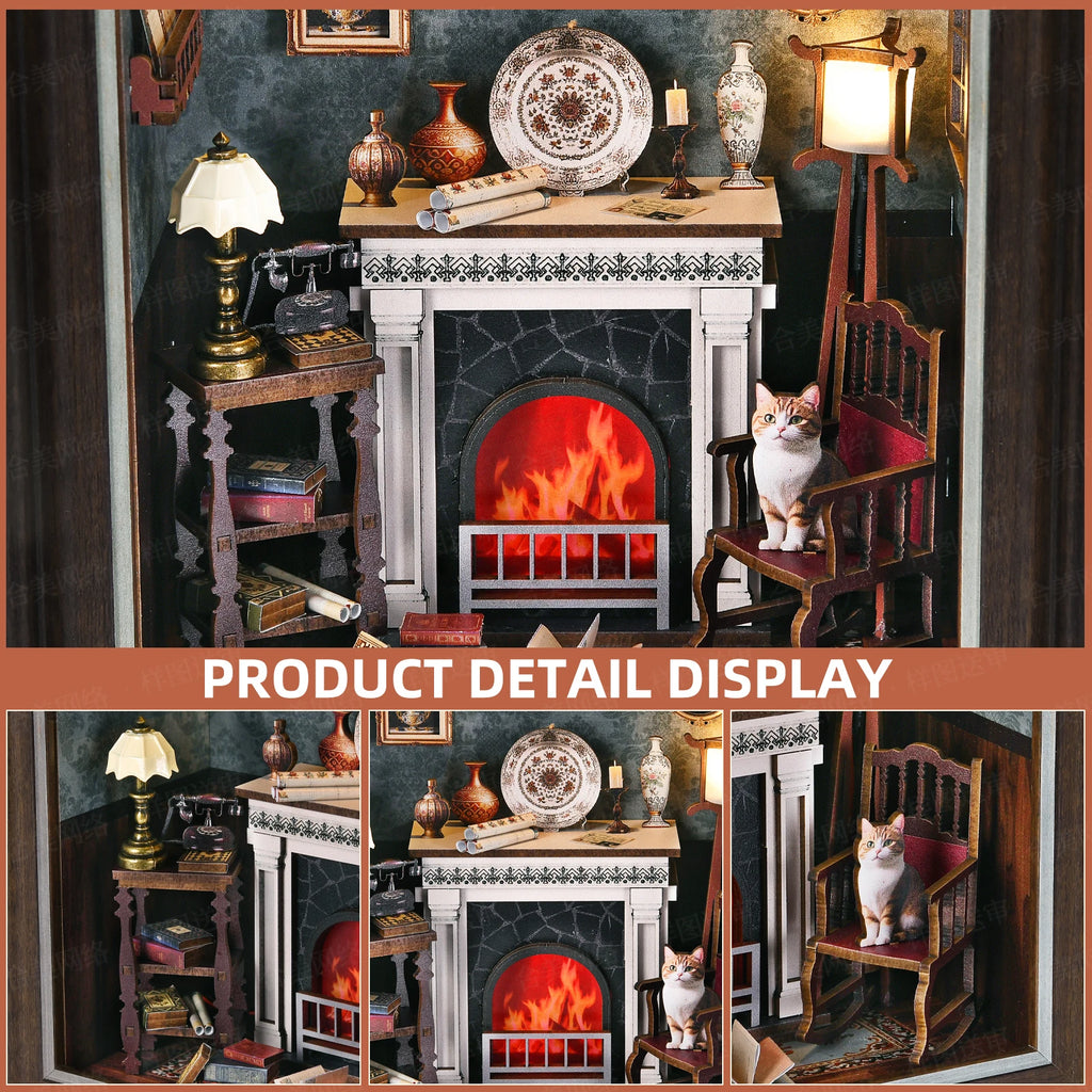 Robotime Book Nook Kit Tailor's Shop DIY Wooden Puzzle Bookshelf Insert Decor Gift for Adults Teens