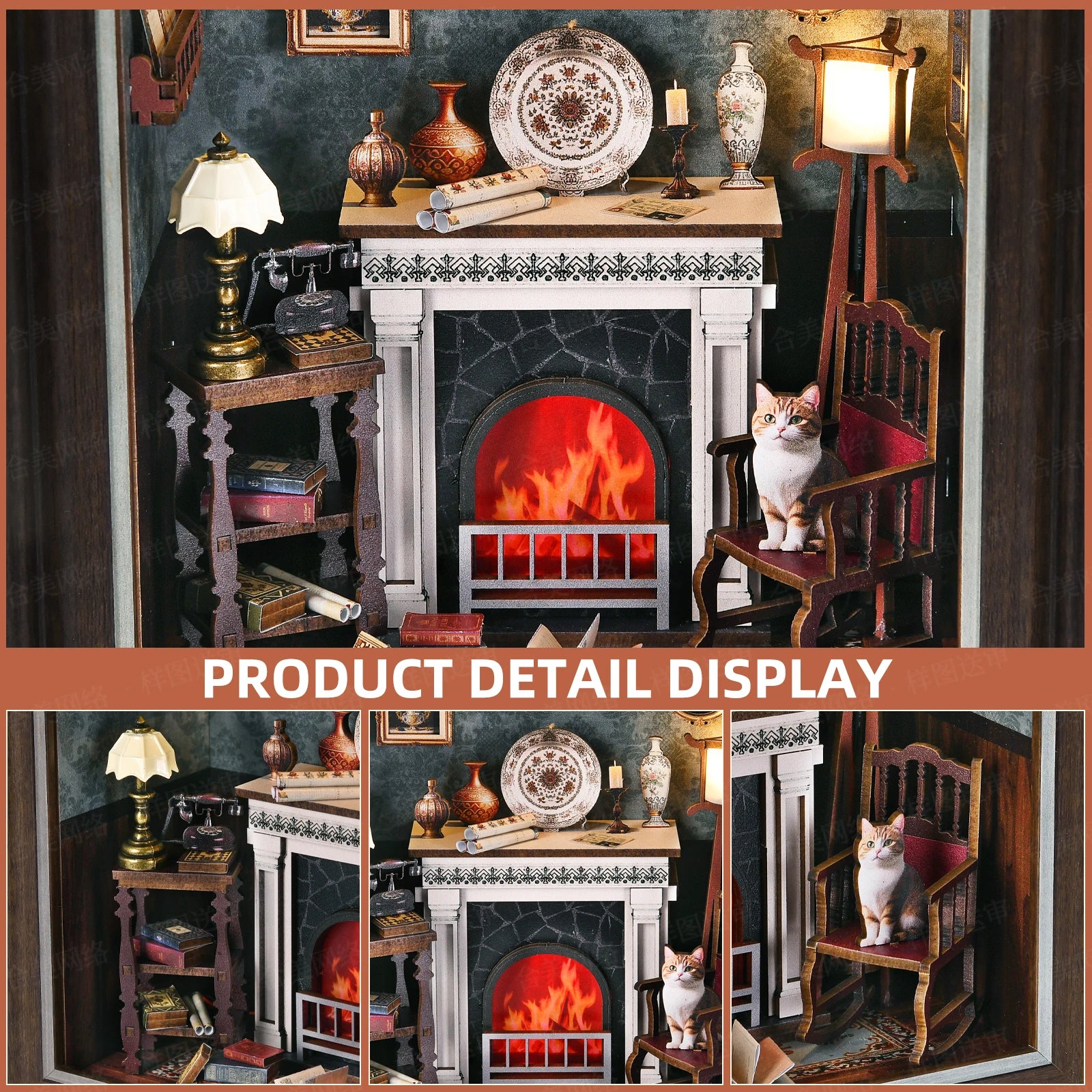 Robotime Book Nook Kit Tailor's Shop DIY Wooden Puzzle Bookshelf Insert Decor Gift for Adults Teens