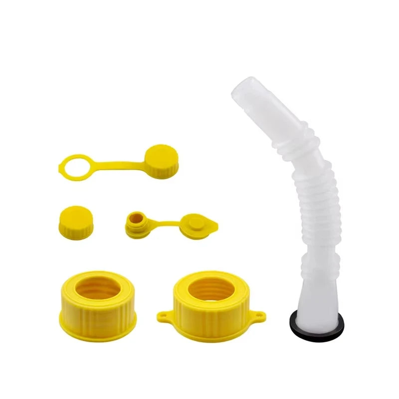2 Tubes Gas Can Spout Replacement Car Flexible Pour Nozzles Gasket Kit with Collar Caps Stopper and Spout Cover Car Accessories