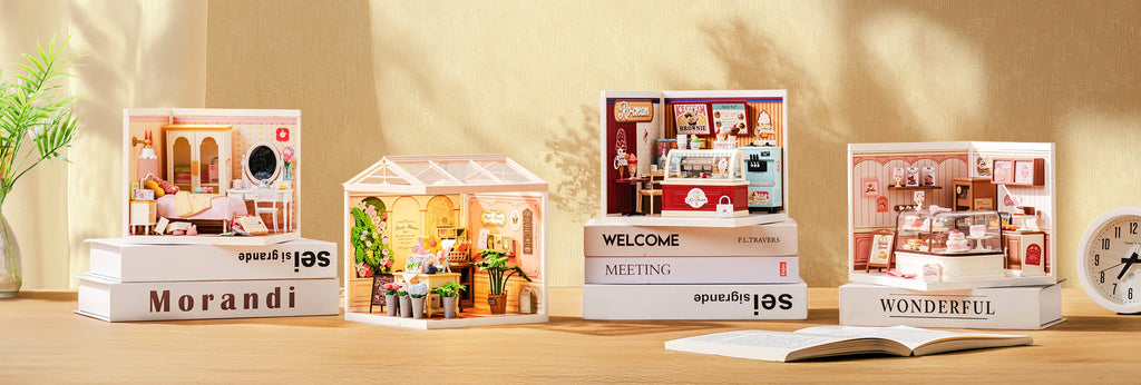 Robotime Rolife 3D Puzzle Lovely Pink Bedroom DIY Miniature House Kit Building Blocks Gift Girls Kids