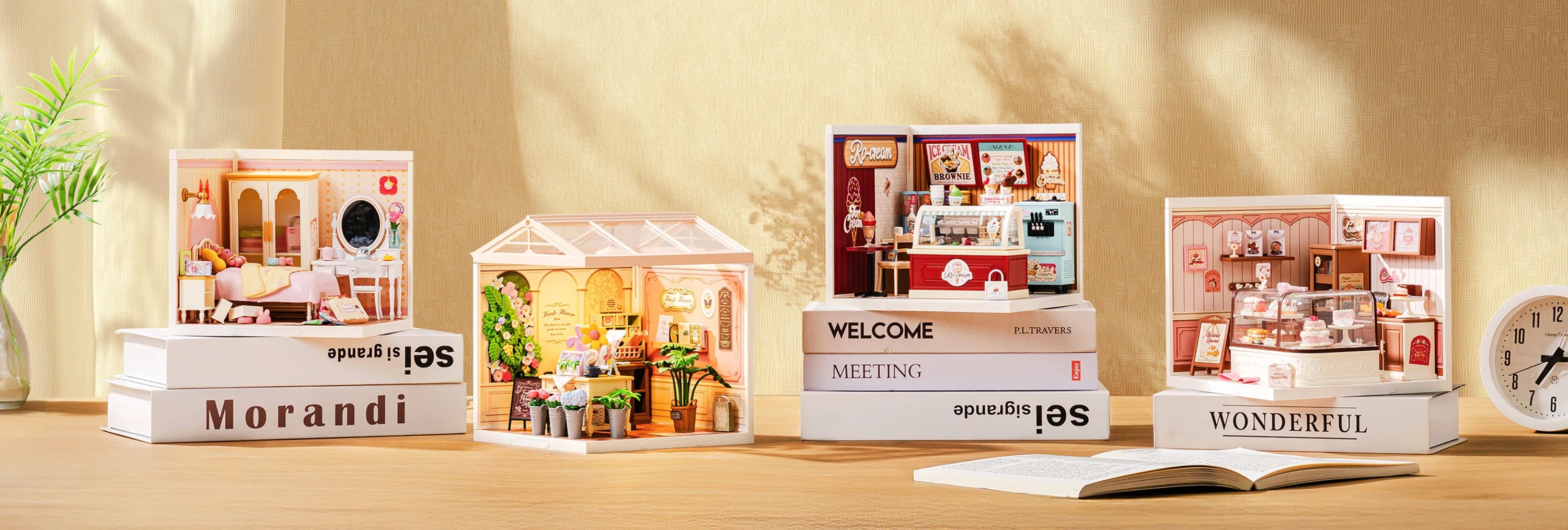 Robotime Rolife 3D Puzzle Lovely Pink Bedroom DIY Miniature House Kit Building Blocks Gift Girls Kids