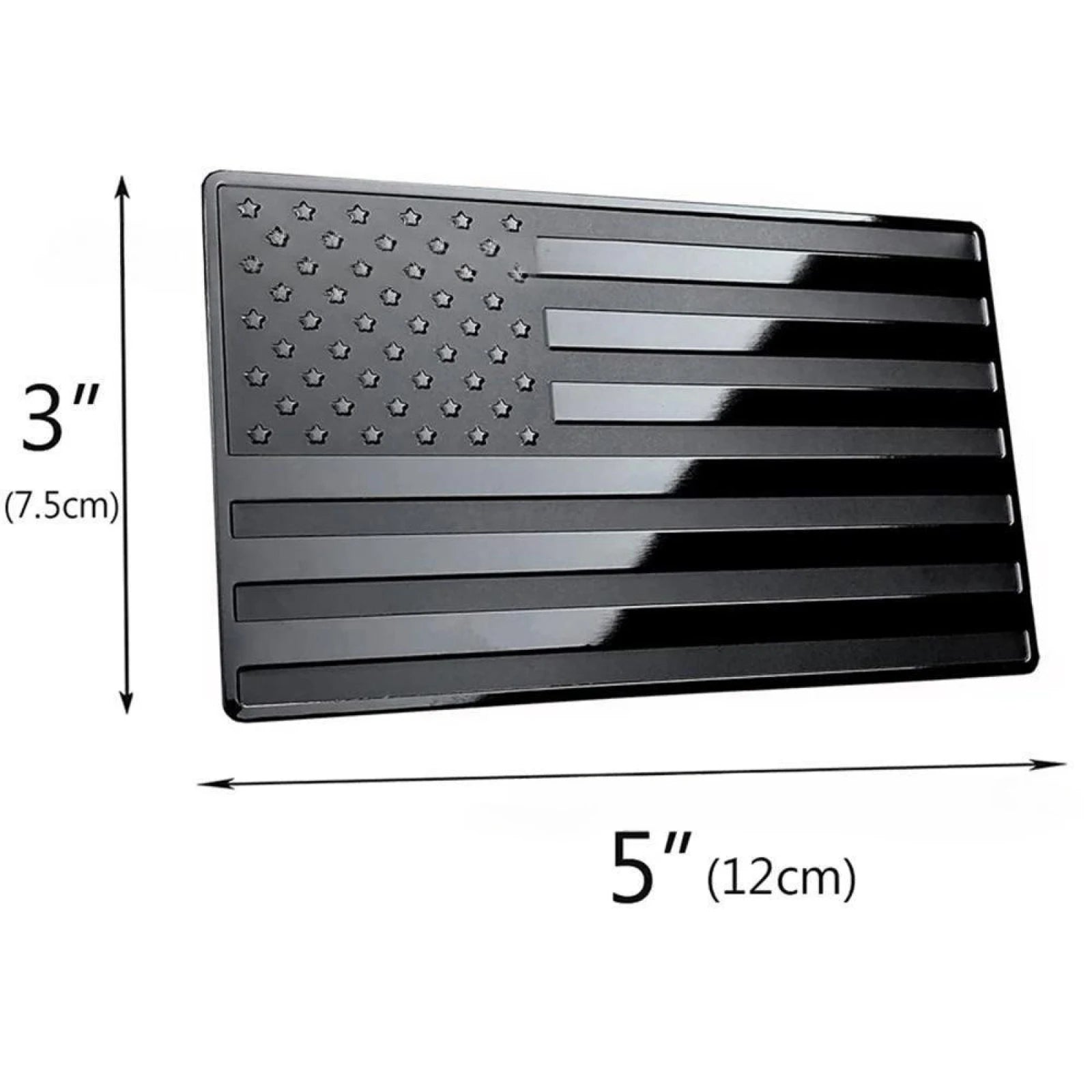 Durable Aluminum American Flag Decal 2Pcs Never Fade Scratch Proof Car Sticker 3D USA Flag Emblem For Truck Motorcycle 12x7.5cm