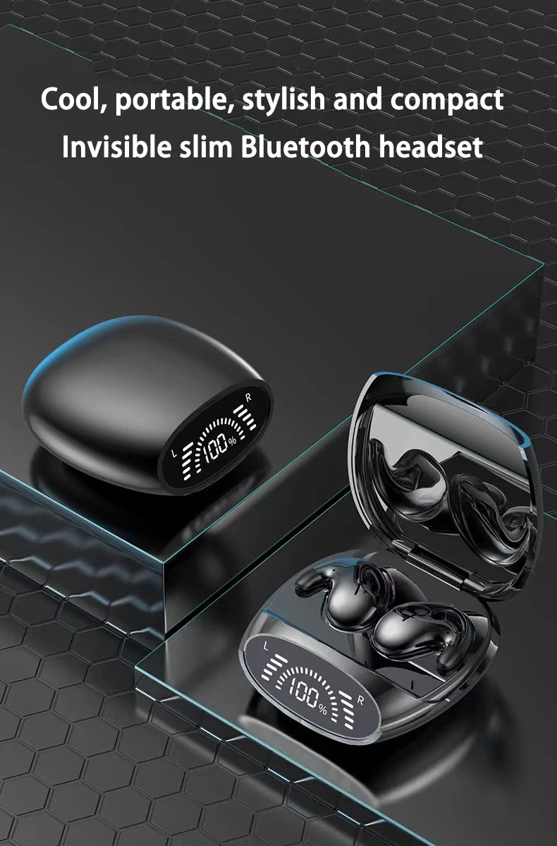 SK Sleep Headphones Bluetooth 5.3 Ultra-Thin Invisible Wireless Earbuds Waterproof Sport Button Control
