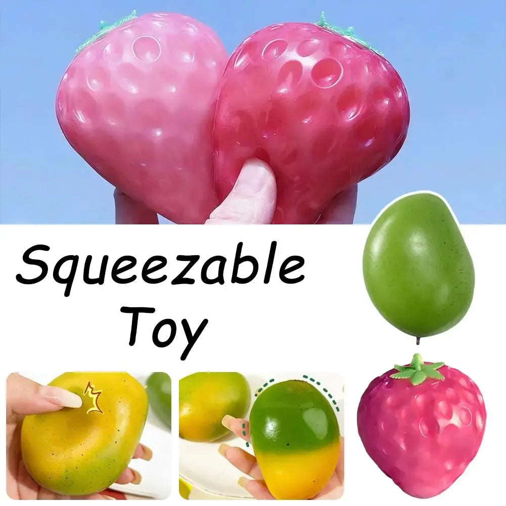 Strawberry Mango Pinch Music Color Change Slow Rebound Release Stress Relieving Ball Stress Relieving Toy Artifact