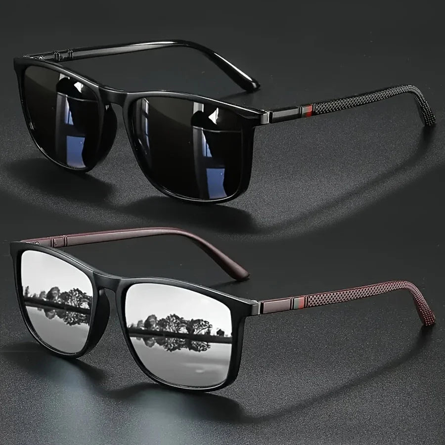 Luxury Square Vintage Sunglasses for Men & Women – 2 Pack (UV400 Protection)