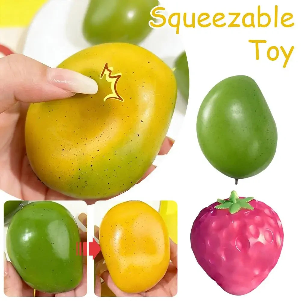 Strawberry Mango Pinch Music Color Change Slow Rebound Release Stress Relieving Ball Stress Relieving Toy Artifact