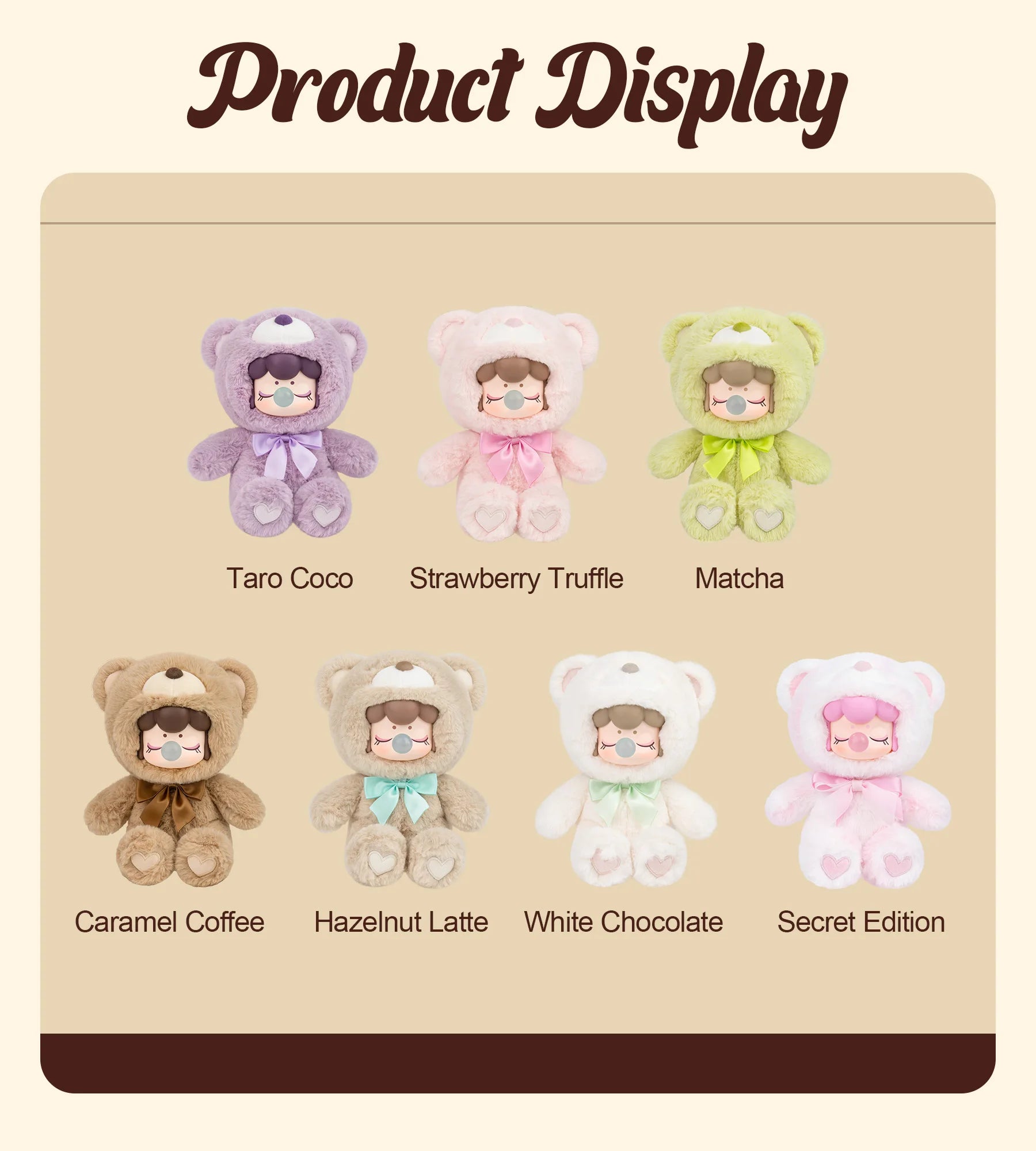 Robotime Rolife Nanci Chocolate Colorful Plush Bear Series Blind Box Handmade Decoration Surprise Box Children's Christmas Gifts