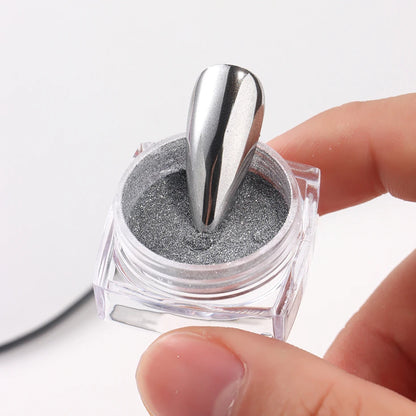 8 Box Chrome Mirror Nail Powder Metallic Silver Gold Blue Nail Art Glitter Rubbing Pigment Flakes Dust For DIY Luxury Manicures