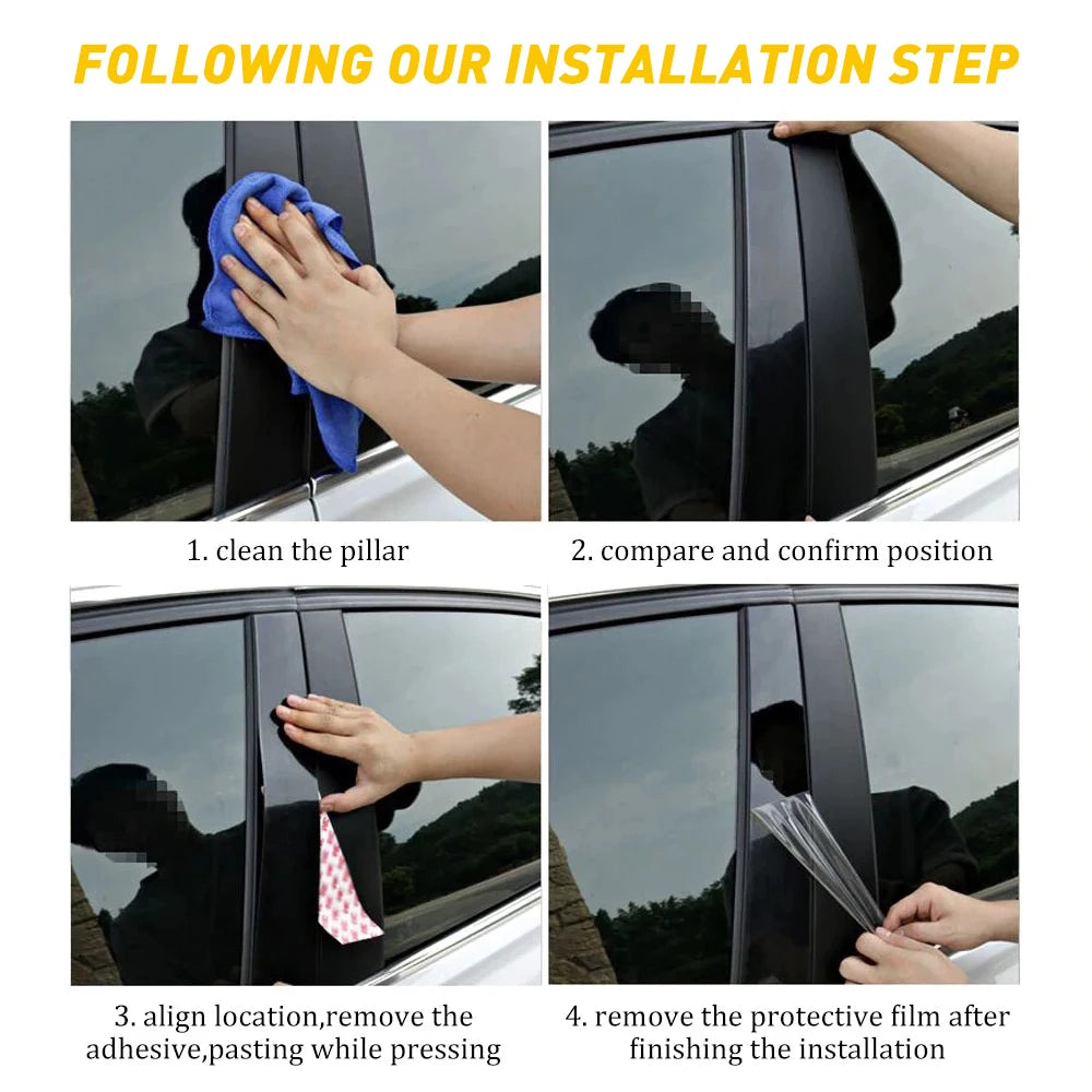 Door Window Pillar Post Covers Trim for Honda Civic 10Th 2016 2017 2018 2019 2020 Car Door Pillar Sticker Styling Accessories
