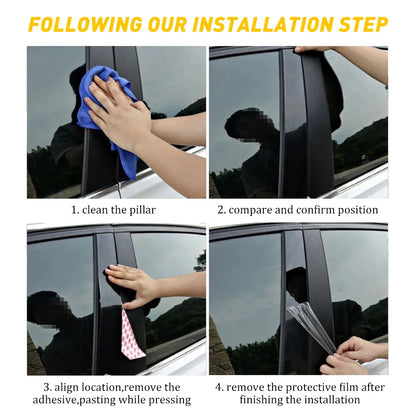 Door Window Pillar Post Covers Trim for Honda Civic 10Th 2016 2017 2018 2019 2020 Car Door Pillar Sticker Styling Accessories