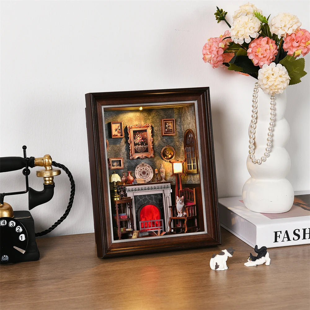 Robotime Book Nook Kit Tailor's Shop DIY Wooden Puzzle Bookshelf Insert Decor Gift for Adults Teens