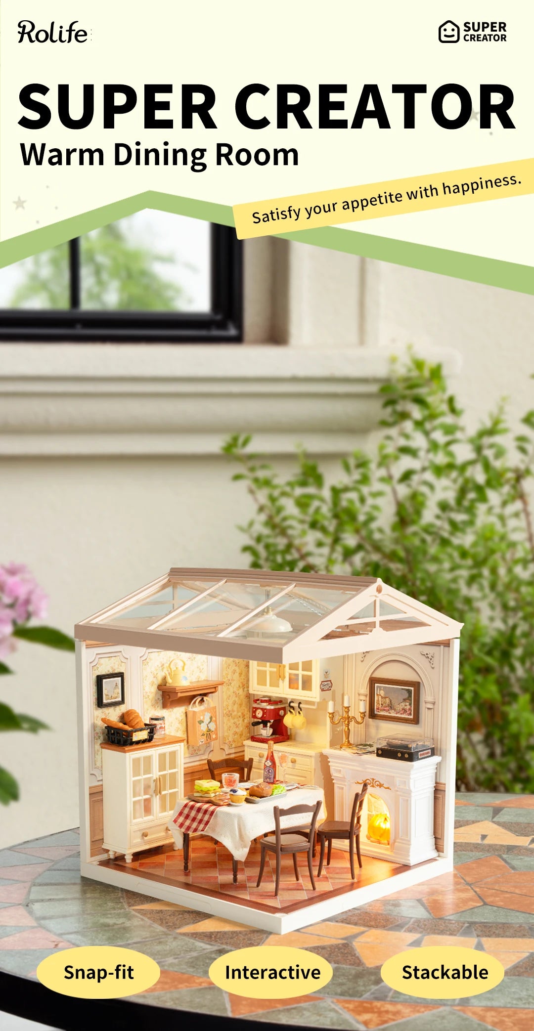 Robotime DIY Miniature Dollhouse Kit Supply Store with LED Lights Birthday Gift Adults Teens